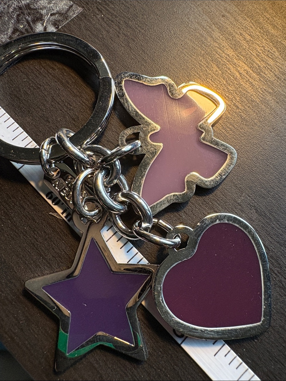 Coach Pink & Purple Enamel Charm Keychain